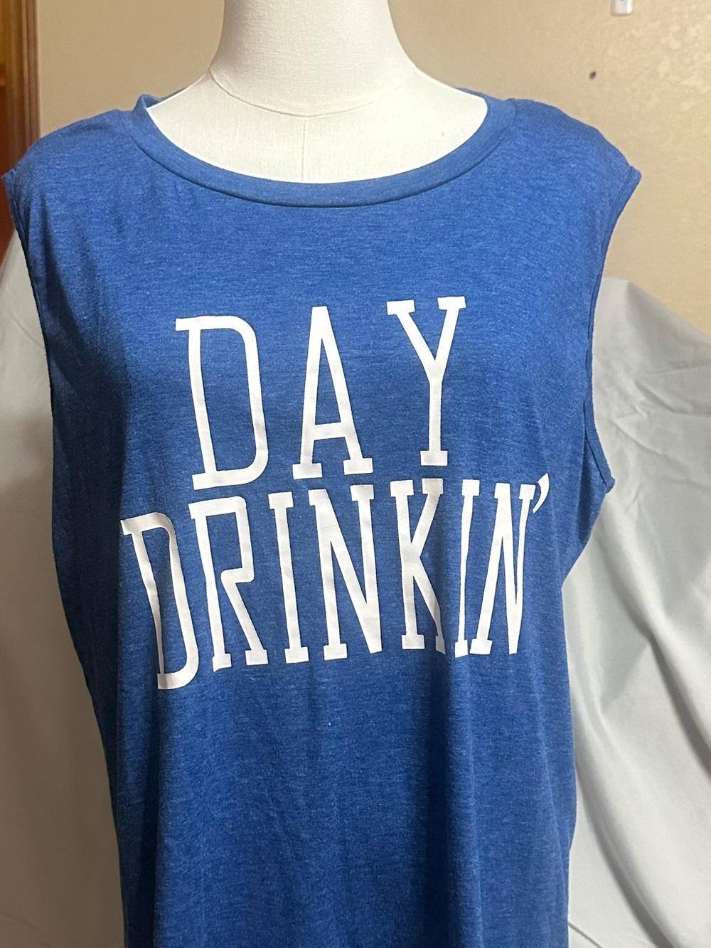 Blue "Day Drinkin'" Women's Sleeveless Graphic Tank